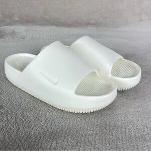 Nike Calm Slide Sandals Womens Size 7 White Water Comfort Casual NEW
